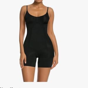 Lycra Stretch Mid-thigh Full body Shaper- Black Bodysuit Shapewear